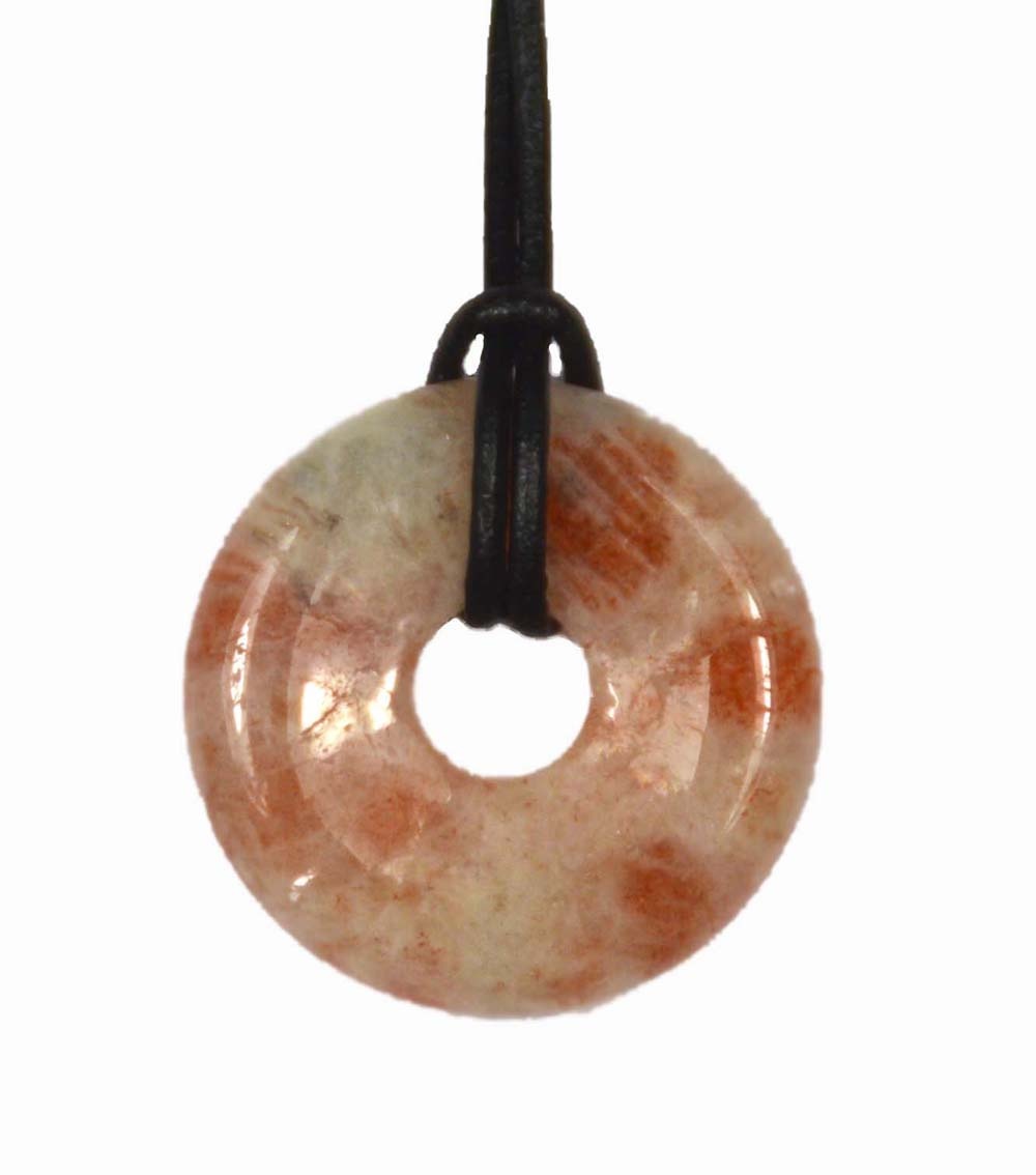 Sonnenstein Donut 30 mm an Lederband