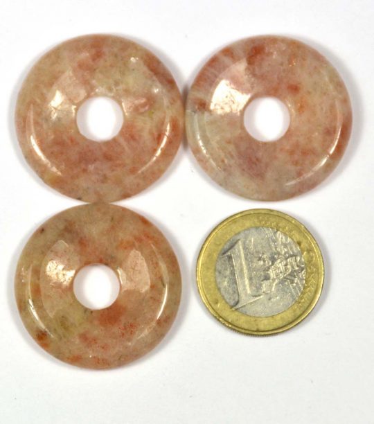 Sonnenstein Donut Durchmesser ca. 3 cm Bohrung ca. 8 mm
