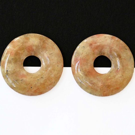 Sonnenstein Donut Durchmesser ca. 3 cm Bohrung ca. 8 mm
