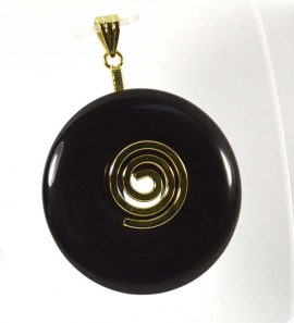 schwarzer Obsidian Donut 40 mm