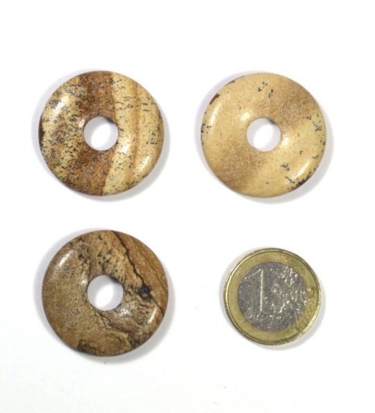Landschaftsjaspis Donut Durchmesser ca. 3 cm Bohrung ca. 8 mm