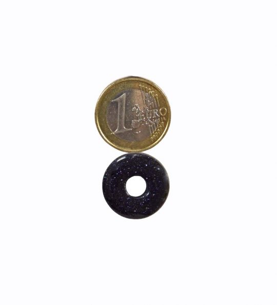 dunkelblauer glitzernder Blaufluss Donut 20 mm