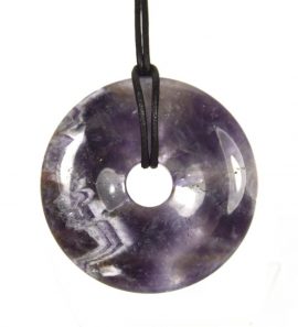 Amethyst Donut 50 mm an Lederband