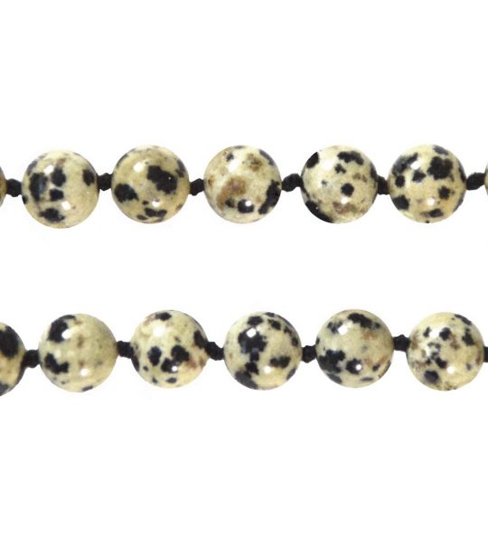 Dalmatinerjaspis Kugelkette ca. 50 cm, Kugeln 8 mm, einzeln geknotet