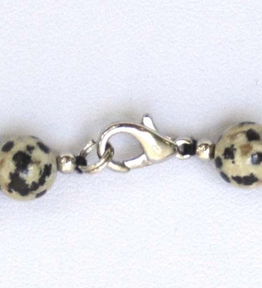 Dalmatinerjaspis Kugelkette ca. 50 cm, Kugeln 8 mm, einzeln geknotet