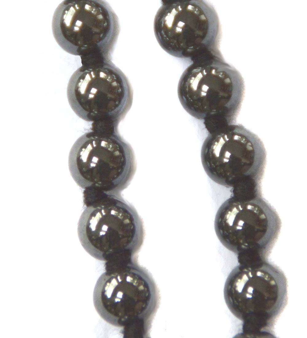 Hämatit Kugelkette Nahansicht 6 mm Kugeln