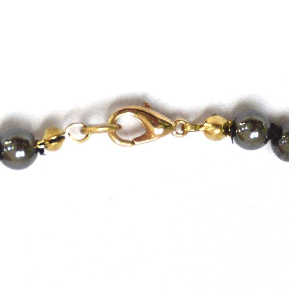 Hämatit Kugelkette 45 cm Verschluss goldfarben