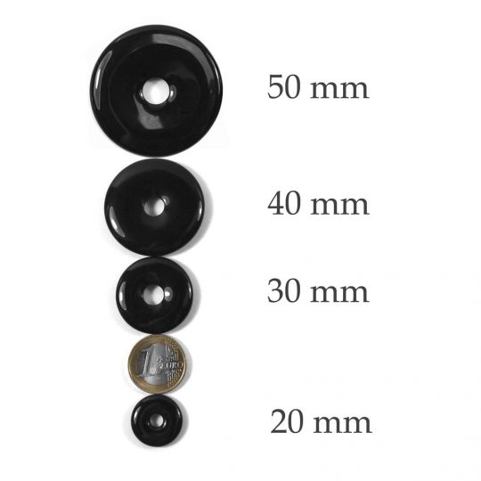 Obsidian schwarz Donut Durchmesser ca. 4 cm Bohrung ca. 8 mm
