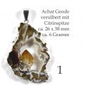Achat Geode versilbert mit Citrin Abb. 1