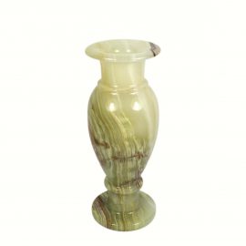 Vase Joringel aus grün braunem Onyx Marmor Ansicht rechte Seite