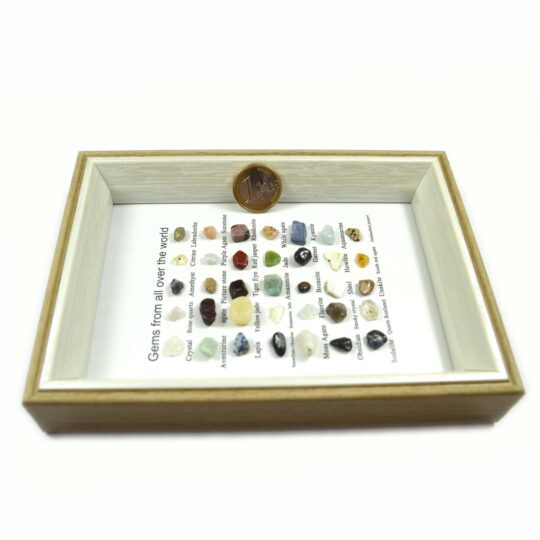Steinsammlung gerahmt