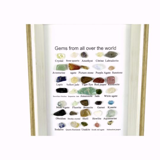 Steinsammlung gerahmt