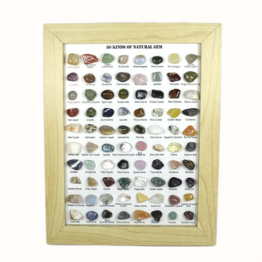 Steinsammlung gerahmt