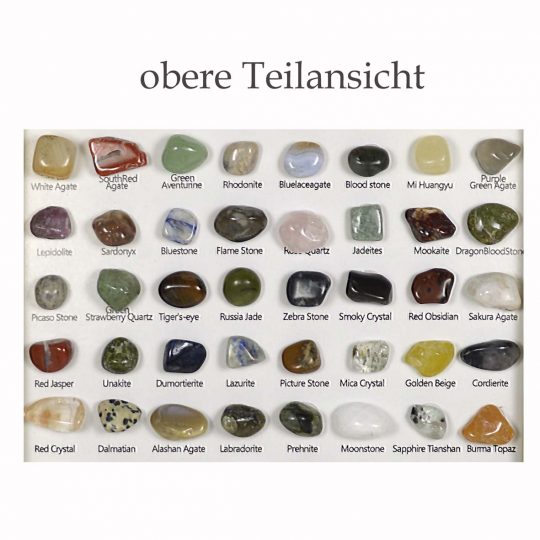 Steinsammlung gerahmt