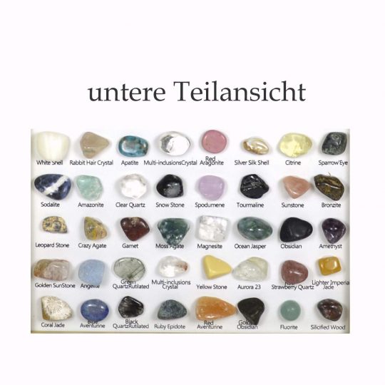 Steinsammlung gerahmt