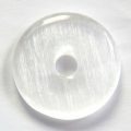 weißlich transparenter Selenit Donut 40 mm
