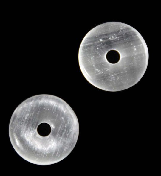 Selenit Donut Durchmesser ca. 4 cm Bohrung ca. 8 mm