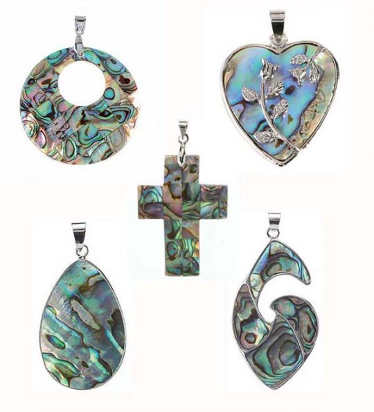 Anhänger verschiedene Motive mit Abalone/Paua