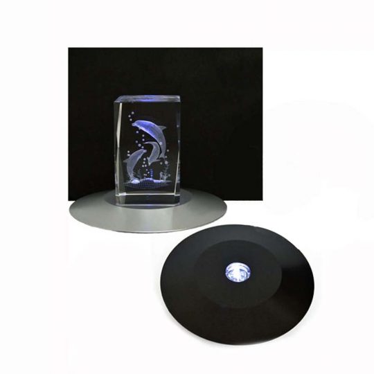 Farbwechsellicht Sockel Ufo mit Stopp Funktion in silber und schwarz