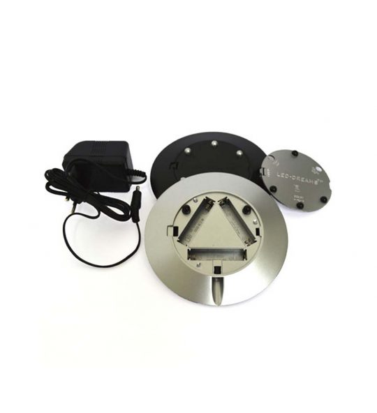 Farbwechsellicht Sockel Ufo mit Stopp Funktion in silber und schwarz