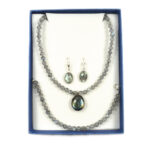 <p>gelb braun schimmerndes Tigerauge Schmuck Set Kette Armband und Ohrringe</p>