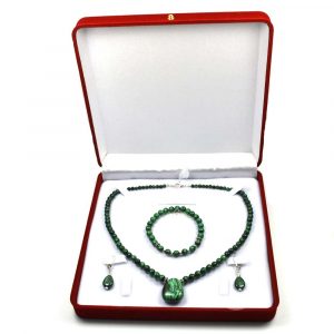 Malachit Schmuck Set in Geschenkbox