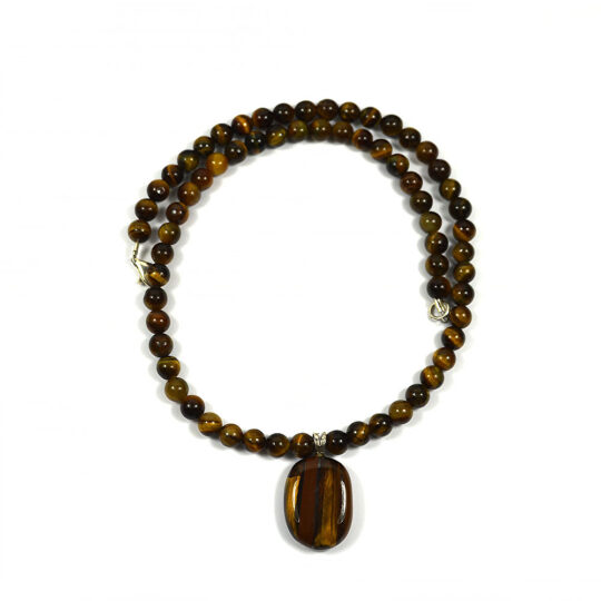 <p>gelb braun schimmerndes Tigerauge Schmuck Set Kette Armband und Ohrringe</p>