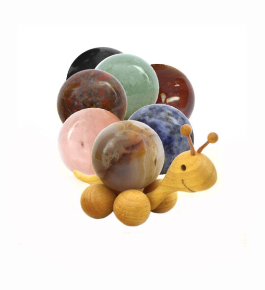 Schnecke Rolltier groß mit Edelsteinkugel ca. 40 mm