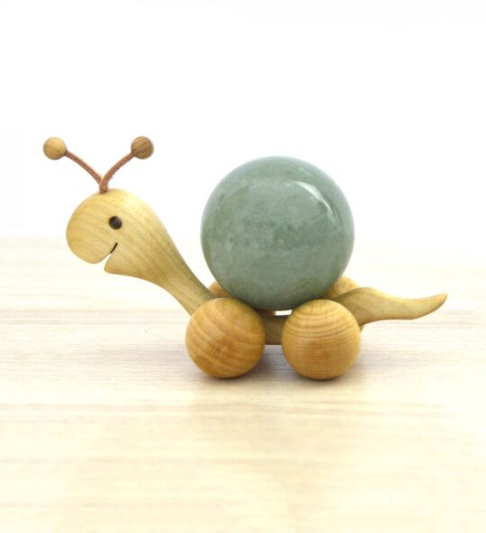 Schnecke Rolltier groß mit Edelsteinkugel ca. 40 mm