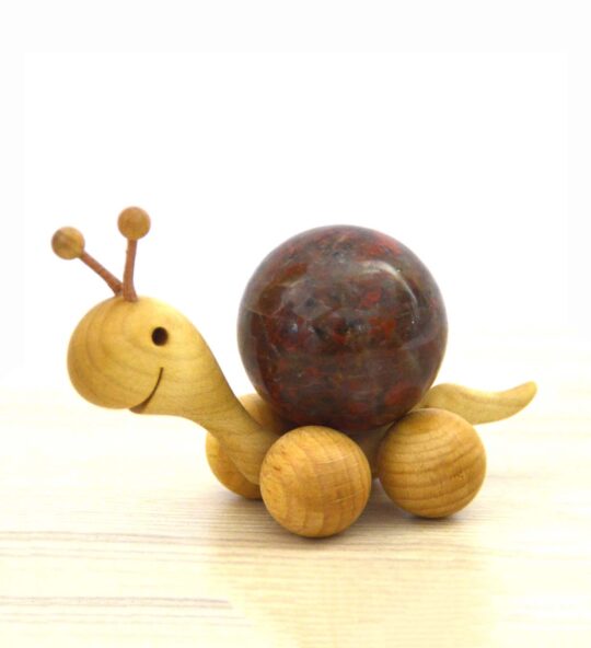 Schnecke Rolltier groß mit Edelsteinkugel ca. 40 mm