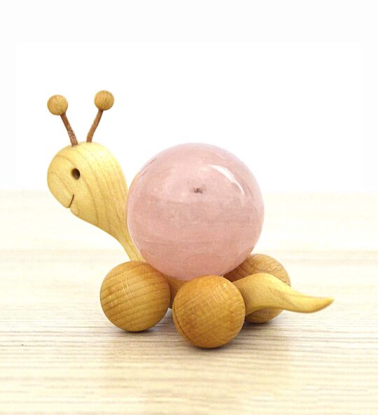 Schnecke Rolltier groß mit Edelsteinkugel ca. 40 mm