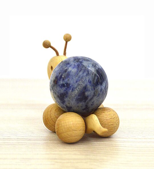 Schnecke Rolltier groß mit Edelsteinkugel ca. 40 mm