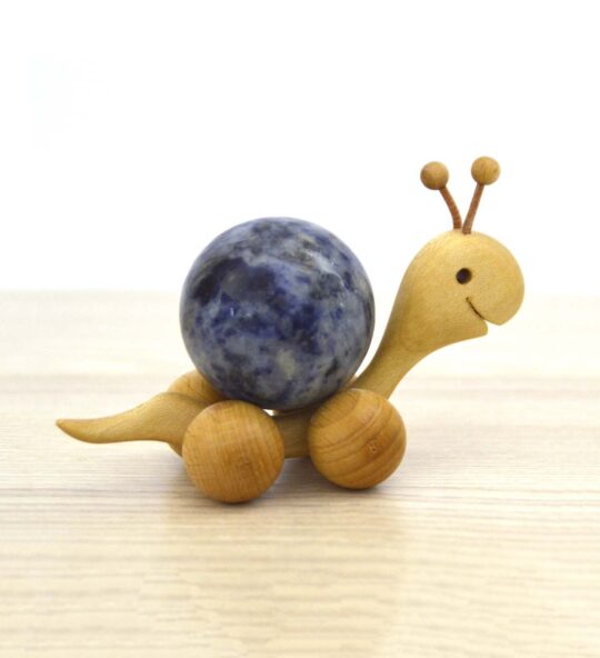 Schnecke Rolltier groß mit Edelsteinkugel ca. 40 mm