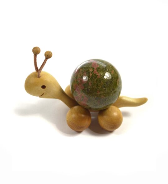 Schnecke Rolltier groß mit Edelsteinkugel ca. 40 mm