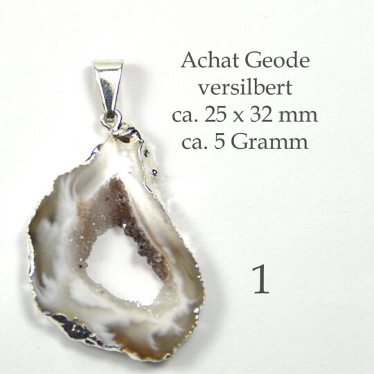 Anhänger Achat Geode versilbert