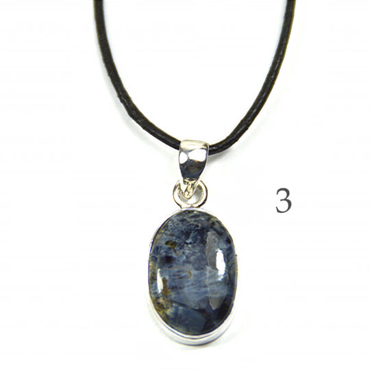 Blauer Edelsteinanhänger Pietersit in 925er Silber