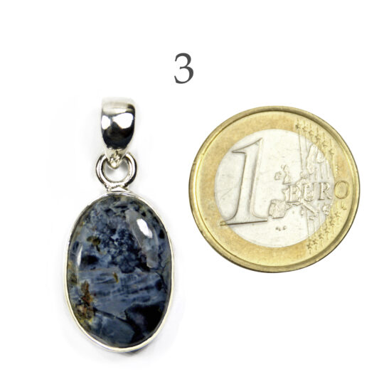 Blauer Edelsteinanhänger Pietersit in 925er Silber