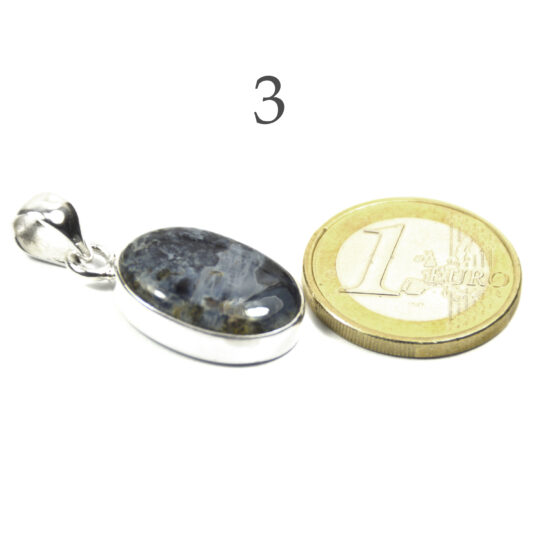 Blauer Edelsteinanhänger Pietersit in 925er Silber