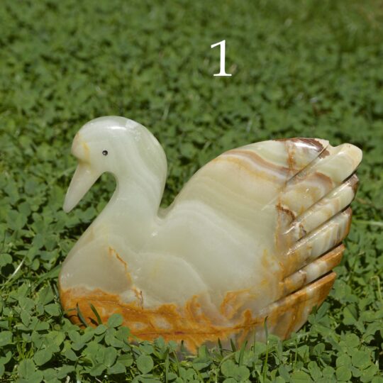 Schwan groß aus Onyx Marmor ca. 15 cm