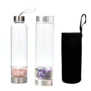 Trinkflasche Edelsteine Glas