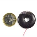 Fluorit Purple Heart Donut 30 mm B mit 1 Euro Stück