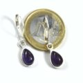 Edelstein Tropfenohrhänger Silber Amethyst mit 1 Euro Stück