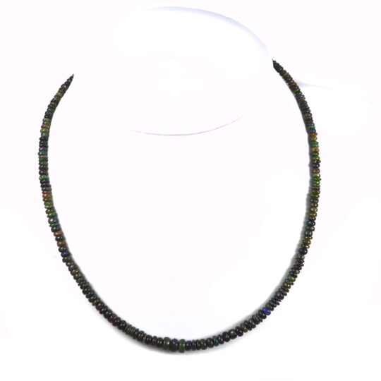 Schwarze Opal Kette ca. 45 cm